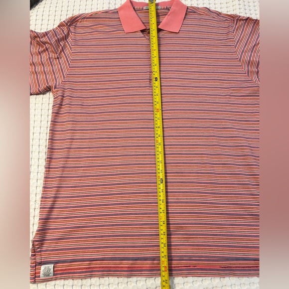 Peter Millar Mens Polo Striped Shirt Size Large 100% Cotton Preowned - Picture 4 of 9